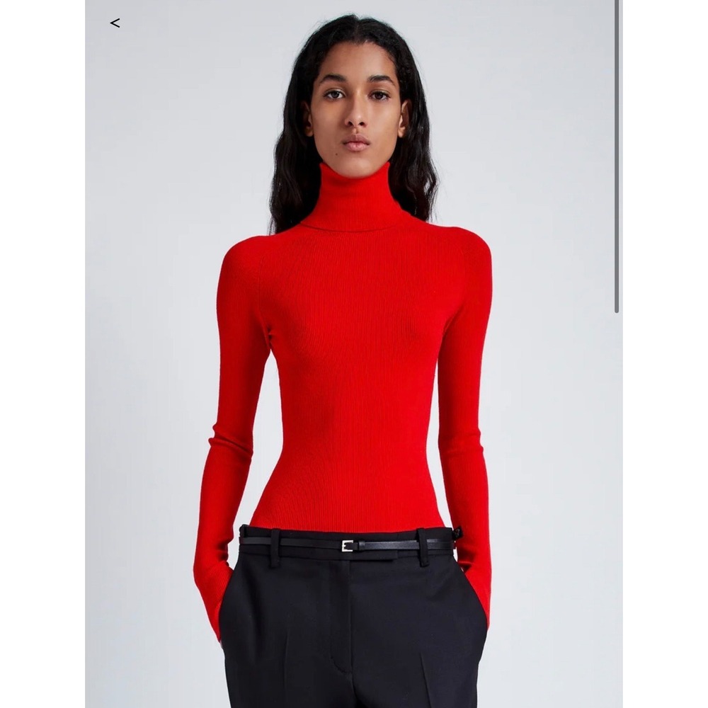 Proenza Schouler Fox Top In Matte Viscose Rib in Red Size Medium Luxury Classic